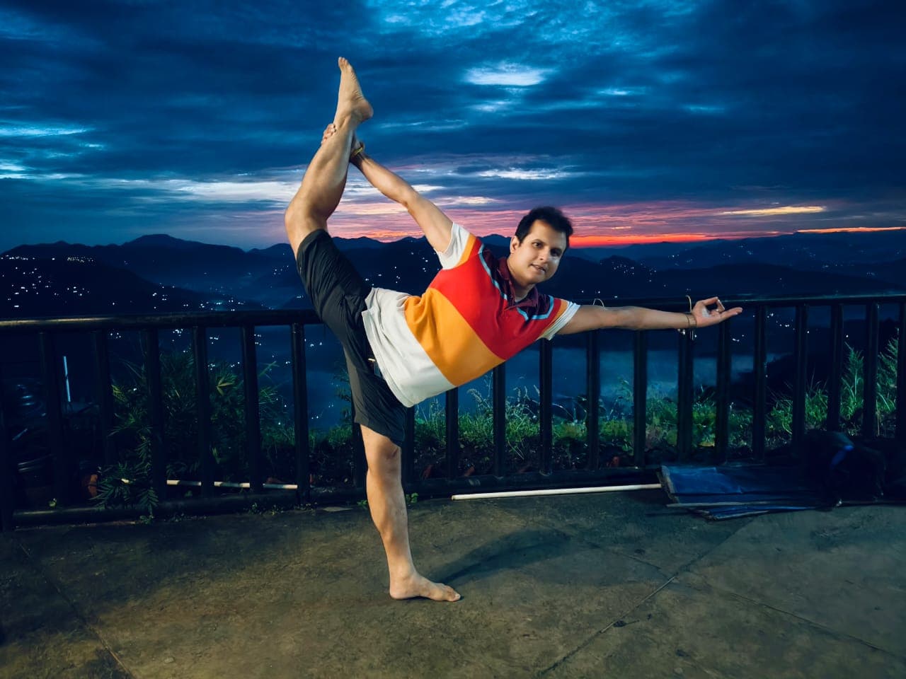 Evening practice in the Himalayan foothills